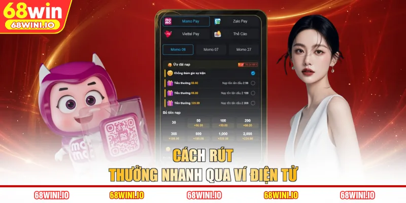 Cách rút thưởng nhanh qua ví điện tử